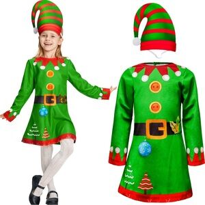 Festive Green Elf Costume for Kids